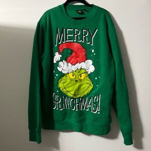 Festive Green Grinch Crewneck Sweater